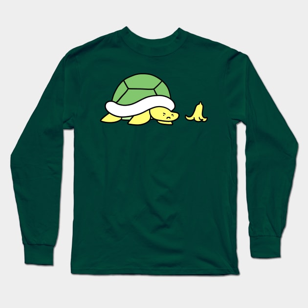 Angry Banana Peel Turtle Long Sleeve T-Shirt by saradaboru